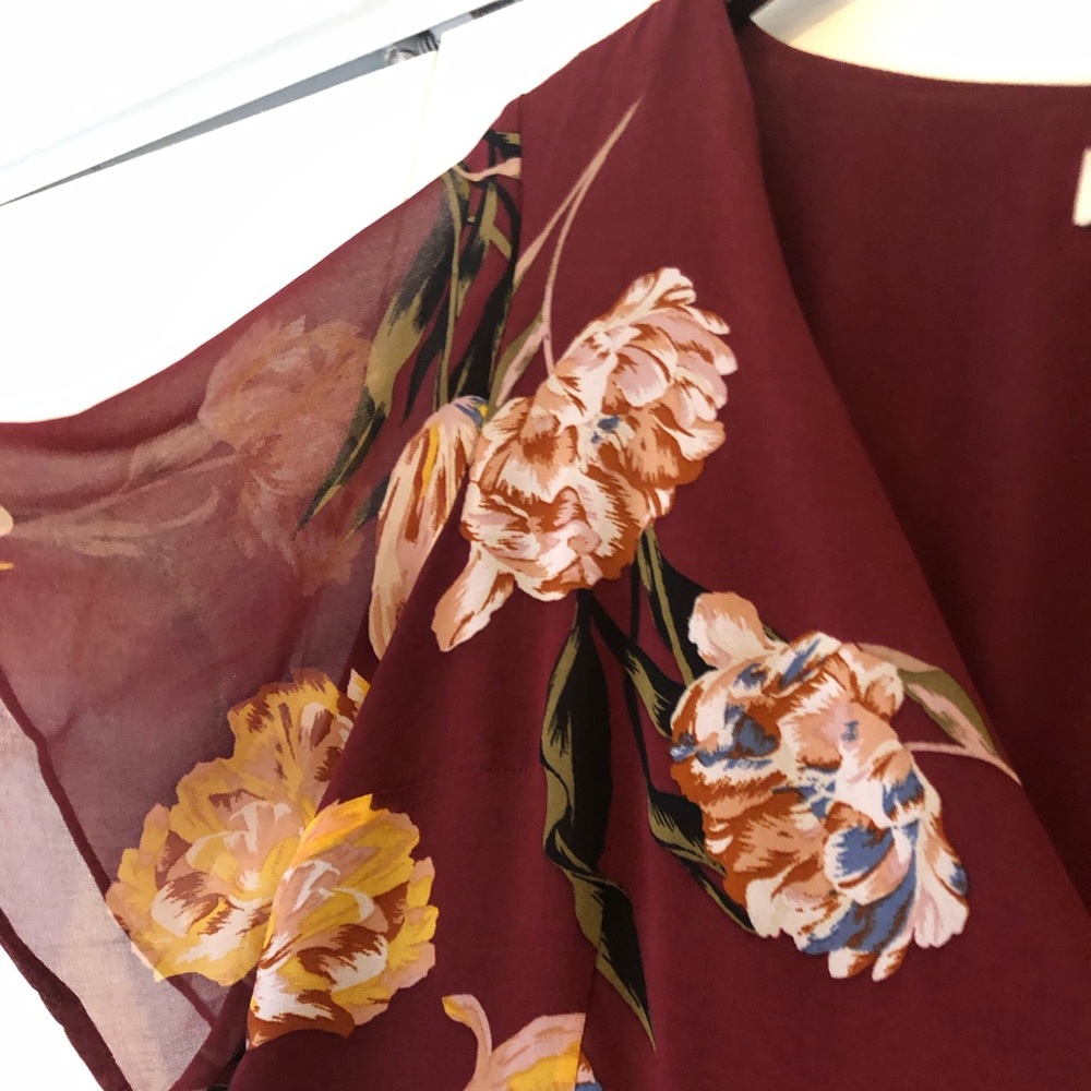 EUC Floral High-Low Wrap Dress